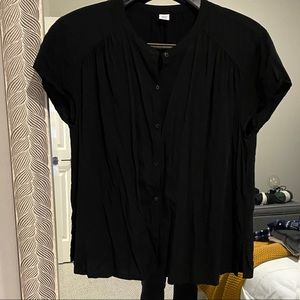 Black button down top
